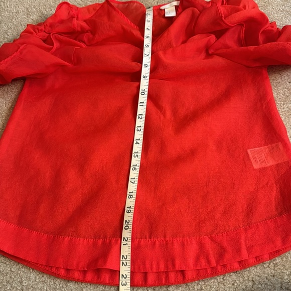 H&M Red Ruffle Top - Size US 10 - Picture 10 of 11